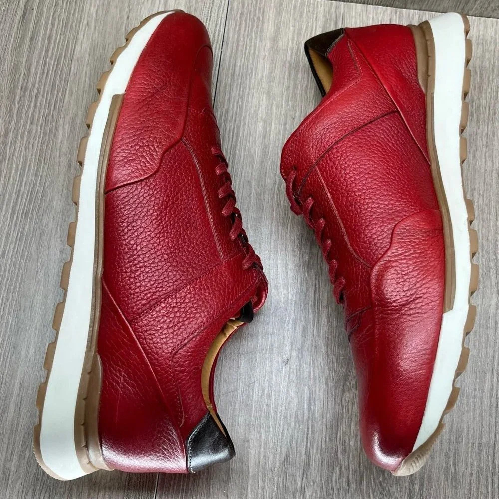 Brothers United Red Leather Sneakers - Picture 8 of 12